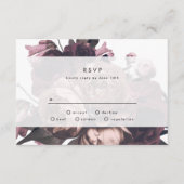 Purple Fantasy Floral Rose Wedding RSVP Card Karte (Vorderseite)