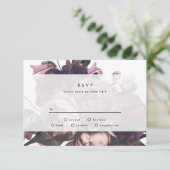 Purple Fantasy Floral Rose Wedding RSVP Card Karte (Stehend Vorderseite)
