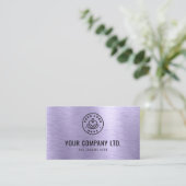 Purple Faux Brushed Metal Professional QR Code Visitenkarte (Stehend Vorderseite)