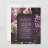 Purple Fine Art Budget Wedding Save the Date (Vorderseite)