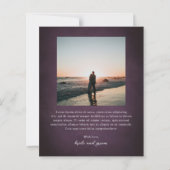 Purple Fine Art Floral Budget Wedding Thank You (Rückseite)