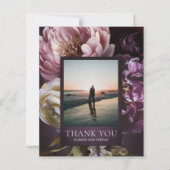Purple Fine Art Floral Budget Wedding Thank You (Vorderseite)