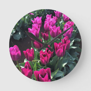 Purple Flag Tulips, Oregon Runde Wanduhr