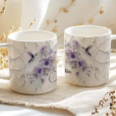 Purple Floral Add Name Hummingbird Coffee Mug Kaffeetasse