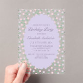 Purple Floral Birthday Acryleinladungen (Insitu (Handheld))