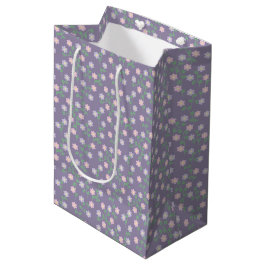 Purple Floral Birthday Mittlere Geschenktüte