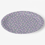 Purple Floral Birthday Pappteller (Schrägansicht)