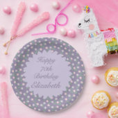 Purple Floral Birthday Pappteller (Party)