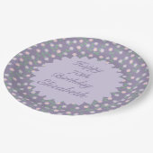 Purple Floral Birthday Pappteller (Schrägansicht)