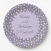Purple Floral Birthday Pappteller (Vorderseite)