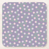 Purple Floral Birthday Rechteckiger Pappuntersetzer (Vorderseite)