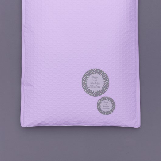 Purple Floral Birthday Runder Aufkleber