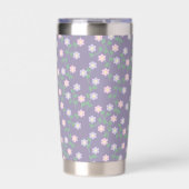 Purple Floral Birthday Thermobecher (Vorderseite)