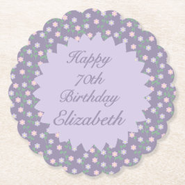 Purple Floral Birthday Untersetzer