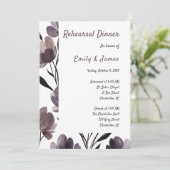 Purple Floral Botanical Wedding Einladung (Stehend Vorderseite)