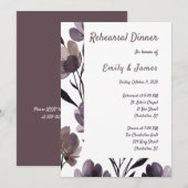 Purple Floral Botanical Wedding Einladung (Vorne/Hinten)