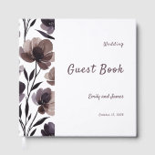 Purple Floral Botanical Wedding Gästebuch (Vorderseite)