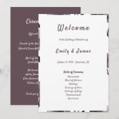 Purple Floral Botanical Wedding Programm (Vorne/Hinten)
