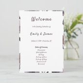 Purple Floral Botanical Wedding Programm (Stehend Vorderseite)