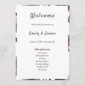 Purple Floral Botanical Wedding Programm (Vorderseite)