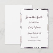 Purple Floral Botanical Wedding Save The Date (Vorne/Hinten)