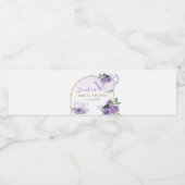 Purple Floral Bridal Shower Tea Water Bottle Label Wasserflaschenetikett (Einzelnes Label)