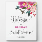 Purple Floral  Bridal Shower Welcome  Fotoplatte (Vorderseite)