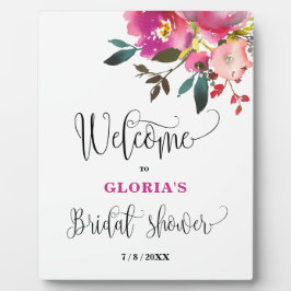 Purple Floral  Bridal Shower Welcome  Fotoplatte