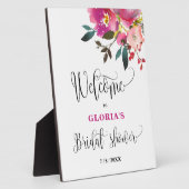 Purple Floral  Bridal Shower Welcome  Fotoplatte (Seite)