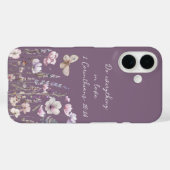 Purple Floral Butterfly Case-Mate iPhone Hülle (Rückseite (Horizontal))