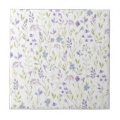 Purple Floral Ceramic Tile Fliese (Vorderseite)