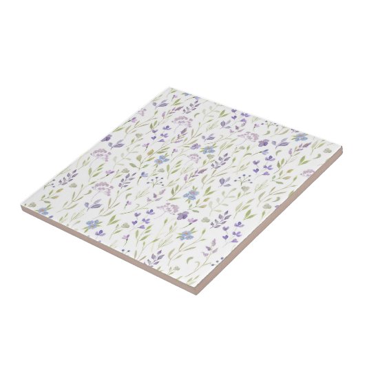 Purple Floral Ceramic Tile Fliese (Seite)