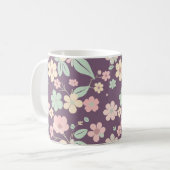 Purple Floral Coffee Mug Kaffeetasse (Vorderseite Links)