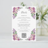 Purple Floral Detail Begleitkarte (Stehend Vorderseite)