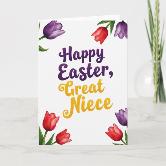 Purple Floral Easter Niece Card Karte (Vorderseite)