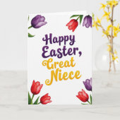 Purple Floral Easter Niece Card Karte (Gelbe Blume)