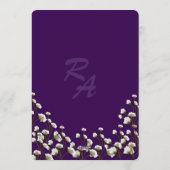 Purple Floral Elegant Wedding Invitation Einladung (Rückseite)