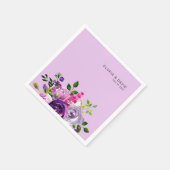 Purple Floral Elegant Wedding Serviette (Ecke)