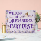 Purple Floral Fairy First 11x14 Birthday Welcome Acrylschild (Hochzeit)