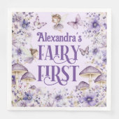 Purple Floral Fairy First Serviette (Vorderseite)