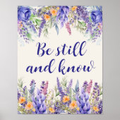 Purple Floral Faith Christian Religious Home Decor Poster (Vorne)