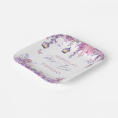 Purple Floral Fantasy Fairy First Birthday Pappteller (Gewinkelt)