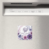 Purple Floral Frame Thank You Wedding Favors Magnet (In Situ (Geschirrspüler))