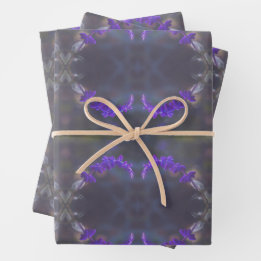 Purple floral garden geschenkpapier set
