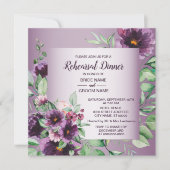 Purple Floral Geometric Greenery Rehearsal Dinner  Einladung (Vorderseite)