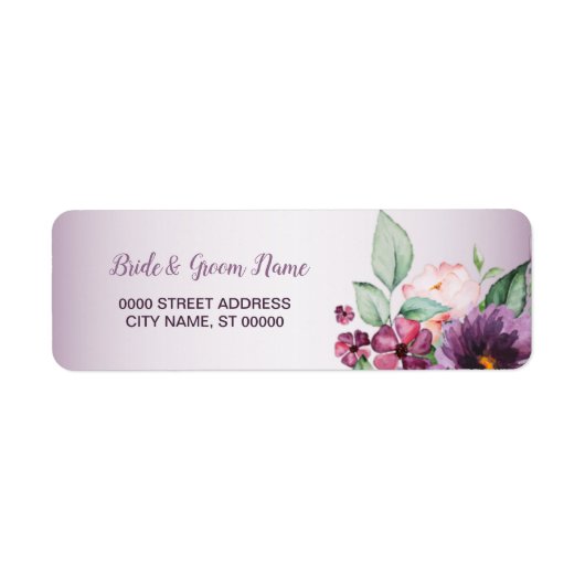 Purple Floral Geometric Greenery Return Address (Vorne)