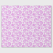 Purple Floral Geschenkpapier (Flach)
