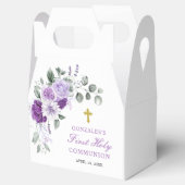 Purple Floral Girl First Holy Communion Geschenkschachtel (Geöffnet)