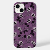 Purple Floral Gothic Skull Case-Mate iPhone Hülle (Rückseite)