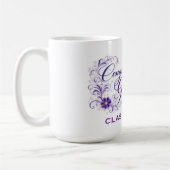 Purple Floral Graduation Script with Custom Year Kaffeetasse (Links)